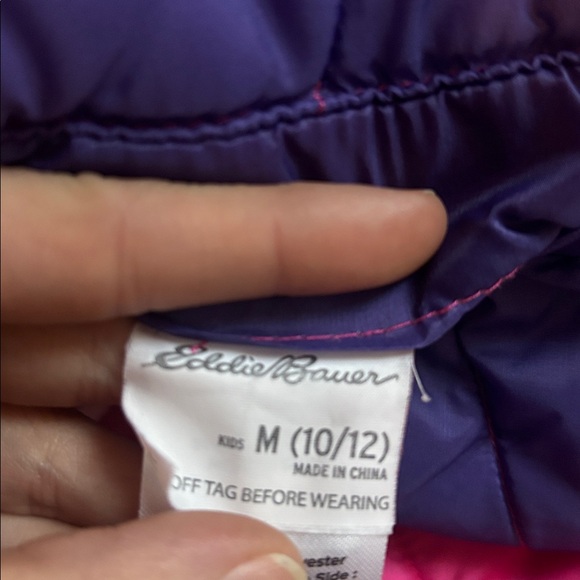 Eddie Bauer Girls’ Puffy Coat | Hooded | Pink & Purple Ombré - Picture 6 of 6